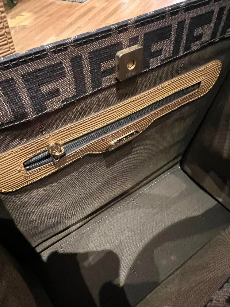 Fendi Zucca Front Pocket Tote Bag