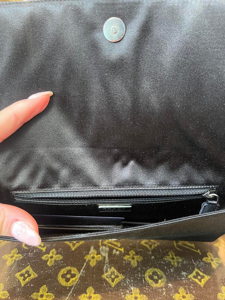 Prada Black Satin Mini Shoulder Bag