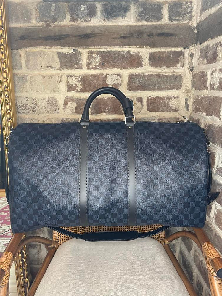 Louis Vuitton Keepall Bandouliere Bag Damier Graphite