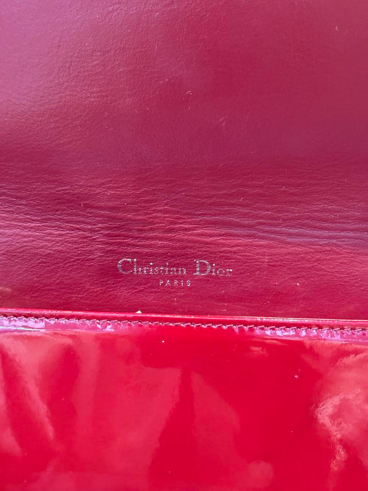 Dior Lady Dior Cherry Red Patent Leather Chain Bag