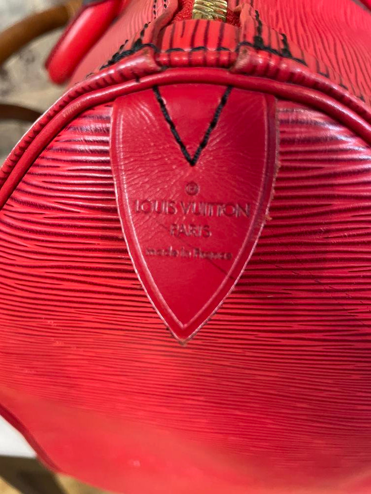 Louis Vuitton Red Epi Keepall 50