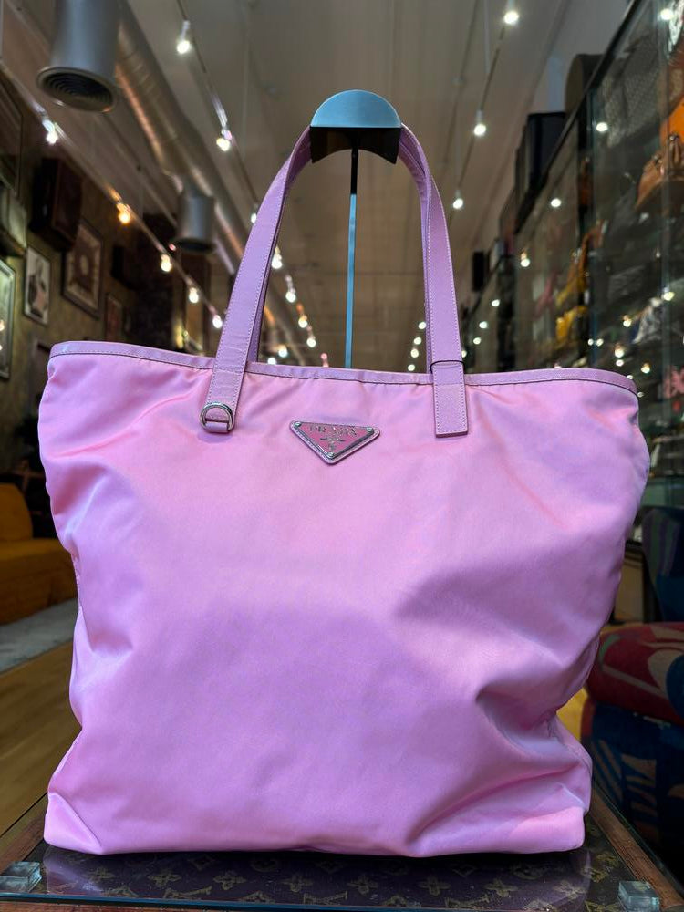 Prada Large Nylon Tote Pink