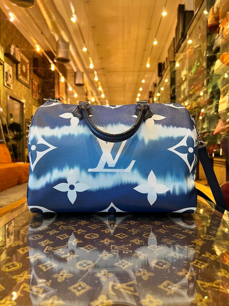 Louis Vuitton Speedy Bandouliere 30 Limited Edition Blue Escale