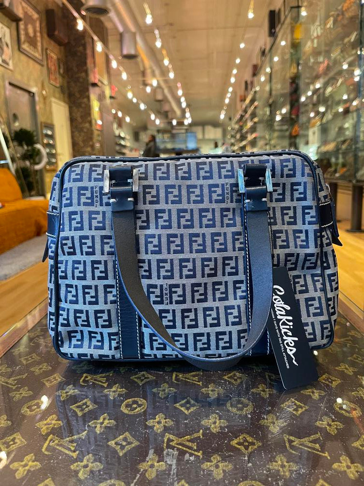 Fendi Canvas/Leather Handbag Navy