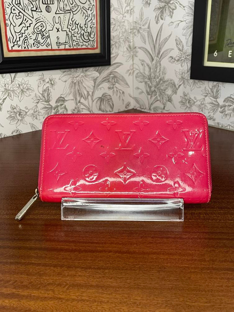 Louis Vuitton Pink Vernis Long Zip Wallet