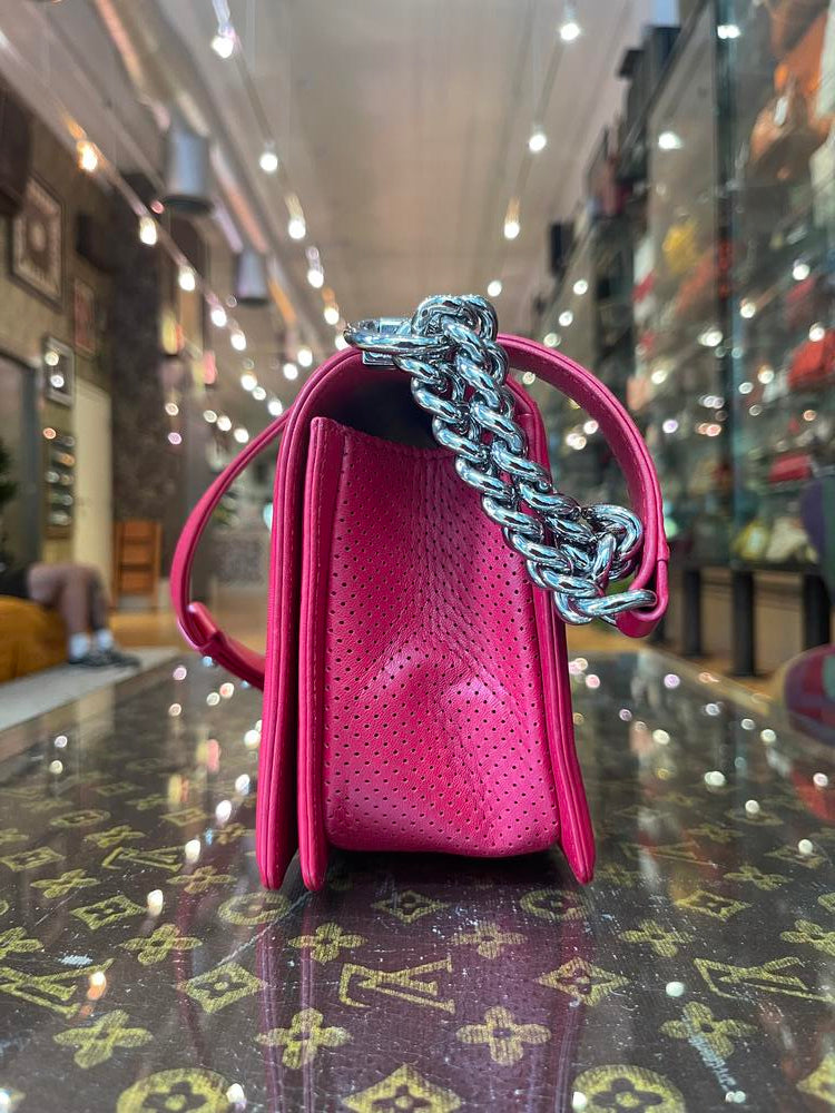 Chanel Perforated Boy Bag Red