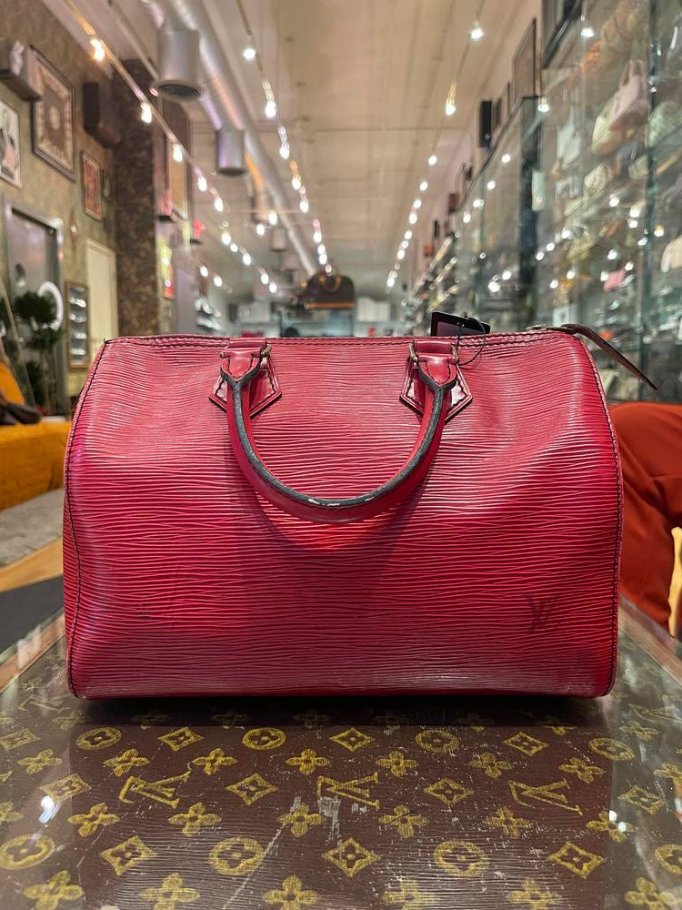 Louis Vuitton Red Epi Speedy 25