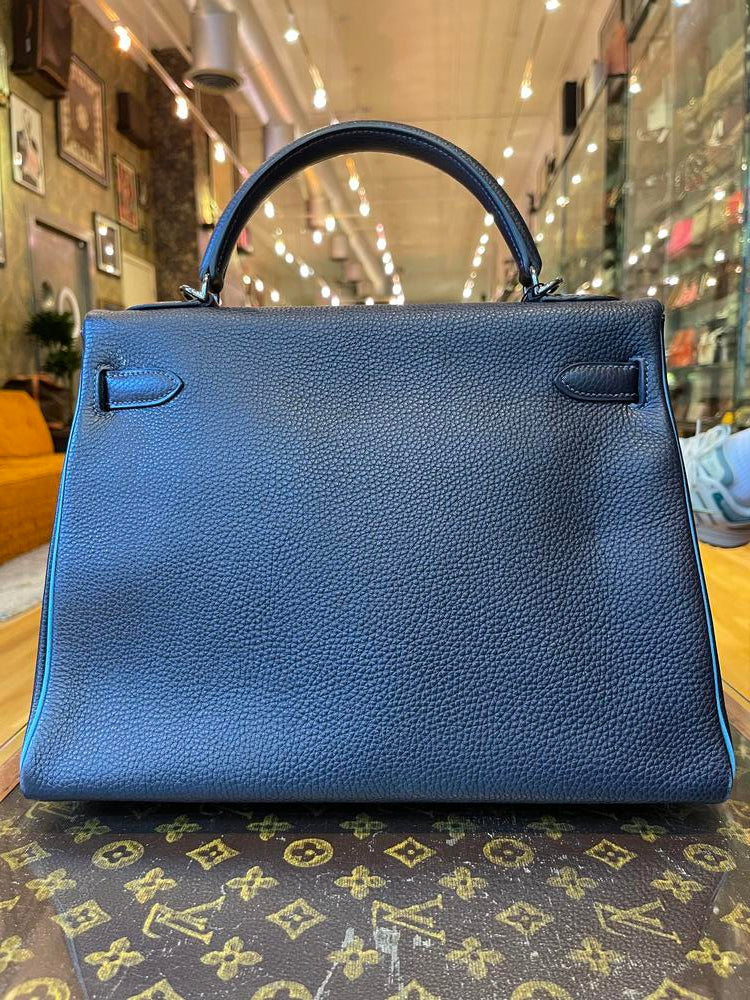 Hermes Kelly 32 2005 Black/Blue