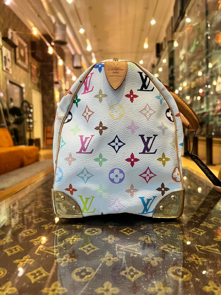 Louis Vuitton White Multi Murakami Speedy 30