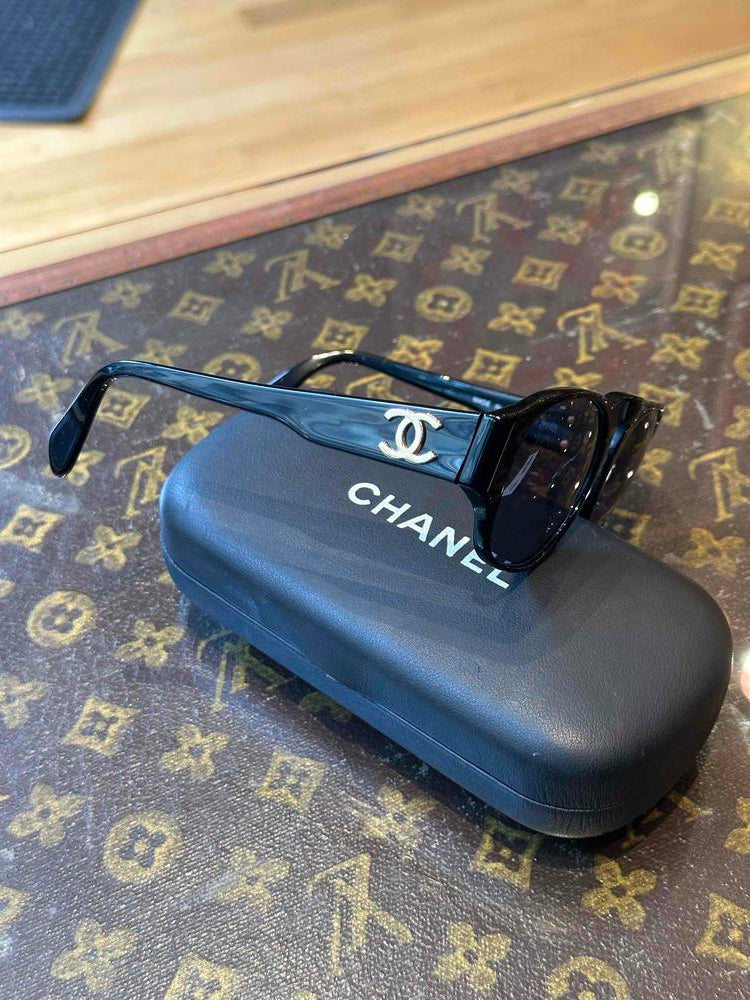 Chanel Spring Summer 1991 Runway Black Sunglasses