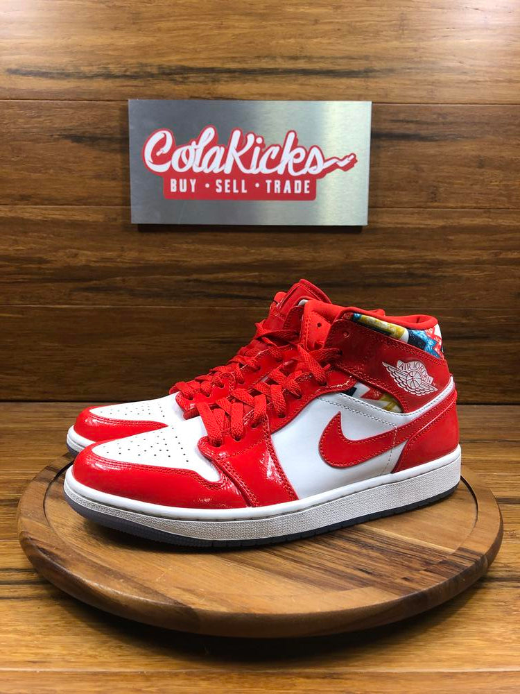 Jordan 1 Mid Barcelona Sweater Red Patent