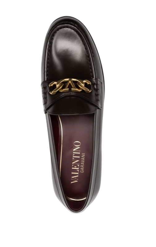 Valentino Garavani Gate Vlogo Leather Loafer Brown (US 11)