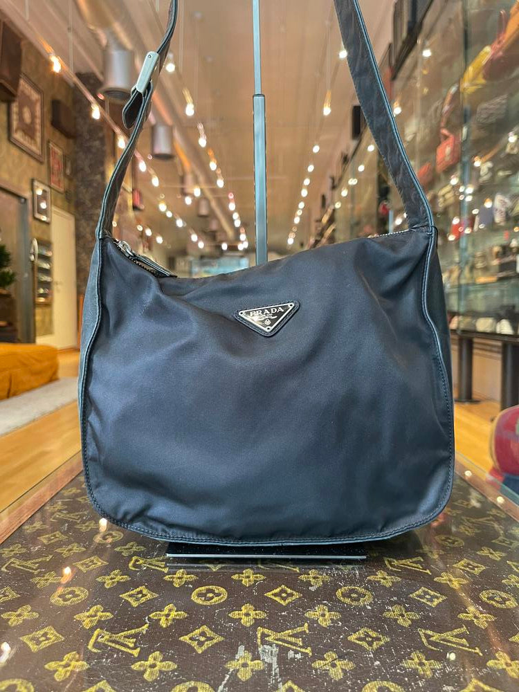 Prada Black Nylon/Leather Shoulder Bag