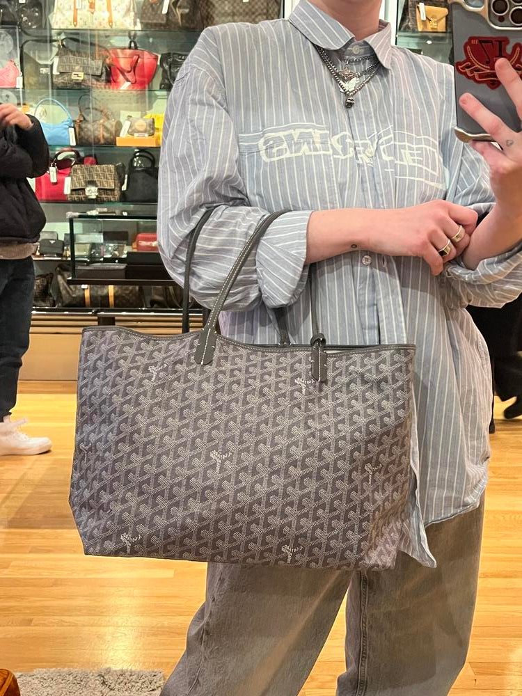 Goyard St. Louis PM Tote w/ Pouch Grey