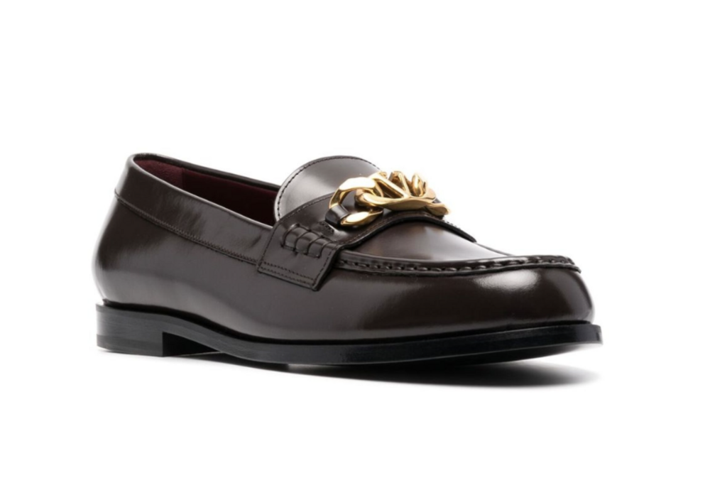 Valentino Garavani Gate Vlogo Leather Loafer Brown (US 11)