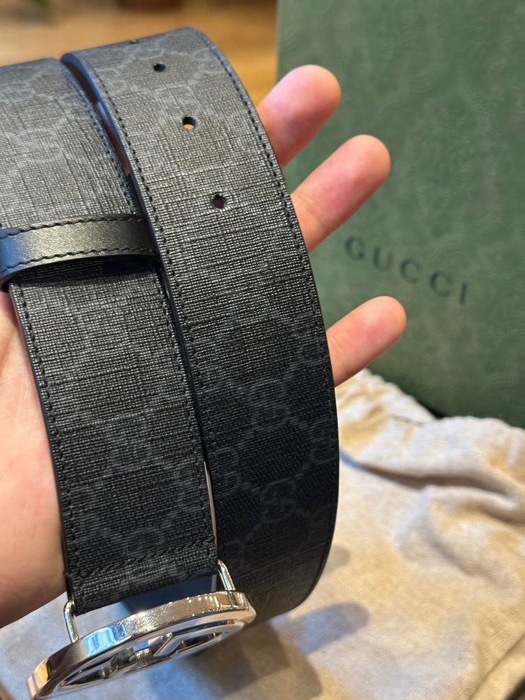 Gucci Interlocking G Belt GG Supreme Black