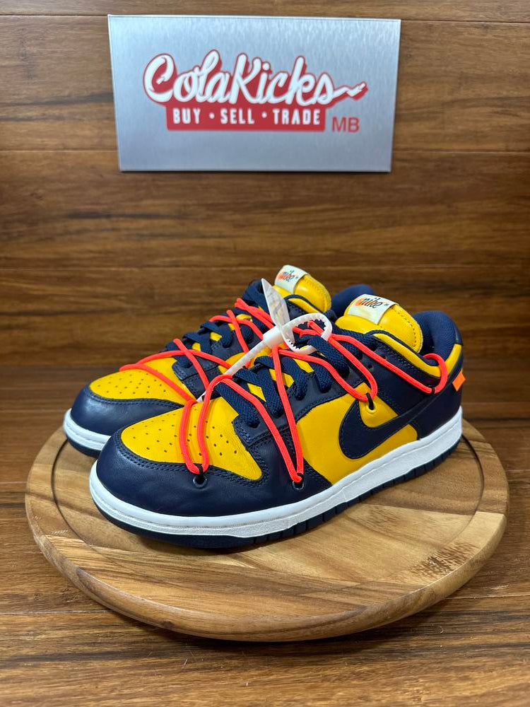 Nike x off-white dunk low university outlet gold  and  navy