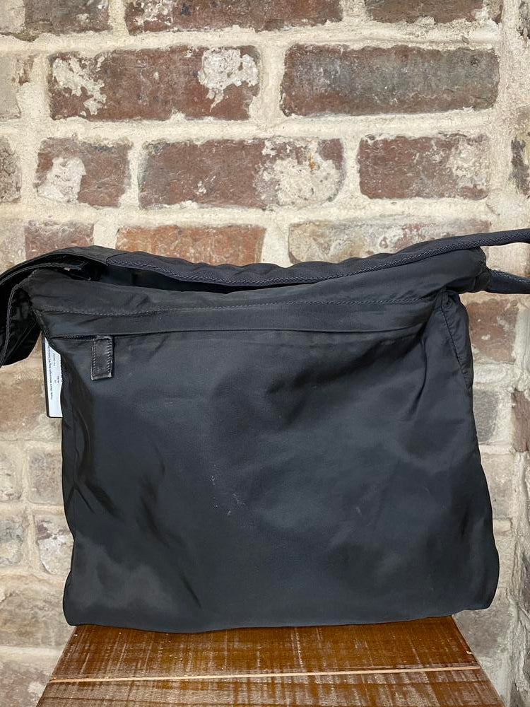 Prada Black Messenger Bag W/ Velcro Strap