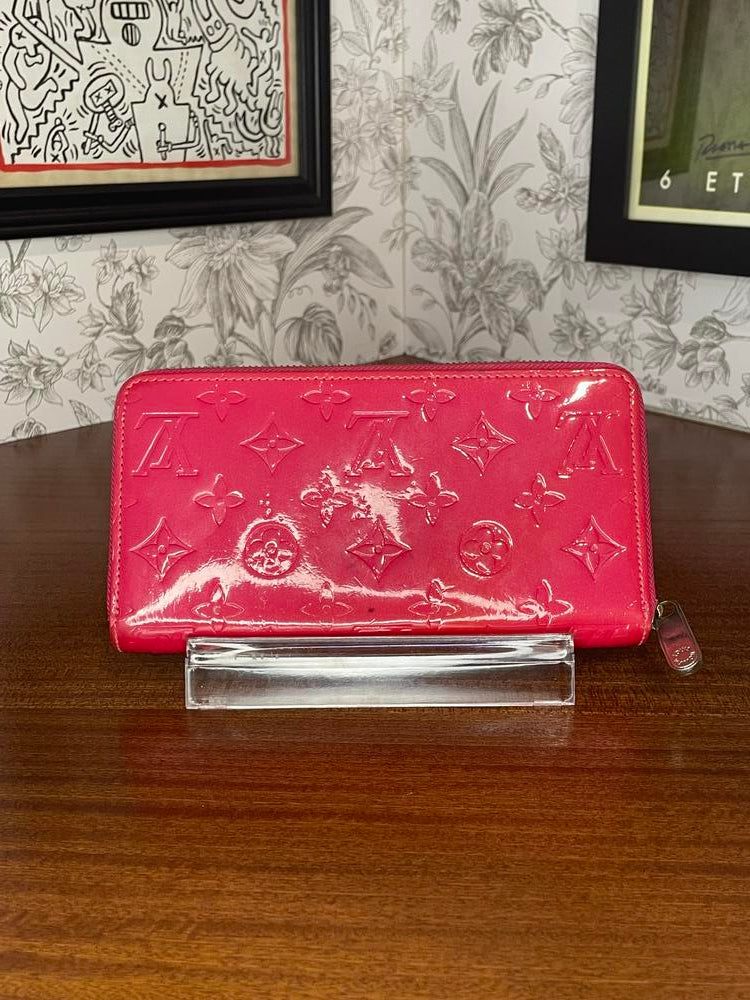 Louis Vuitton Pink Vernis Long Zip Wallet