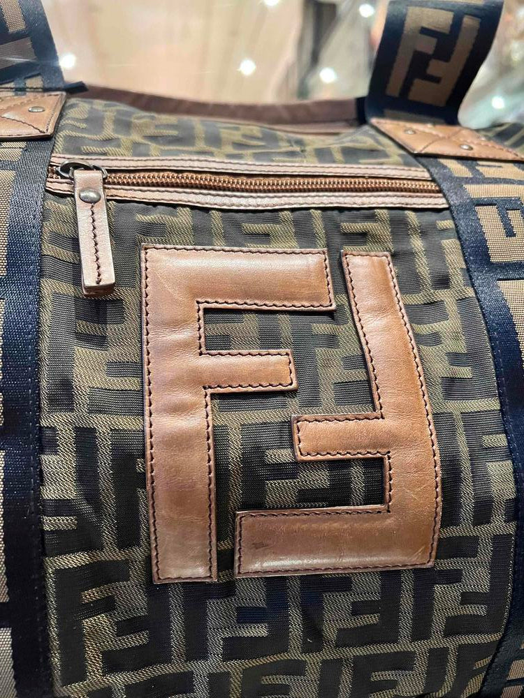 Fendi FF Canvas/Leather Weekender Bag