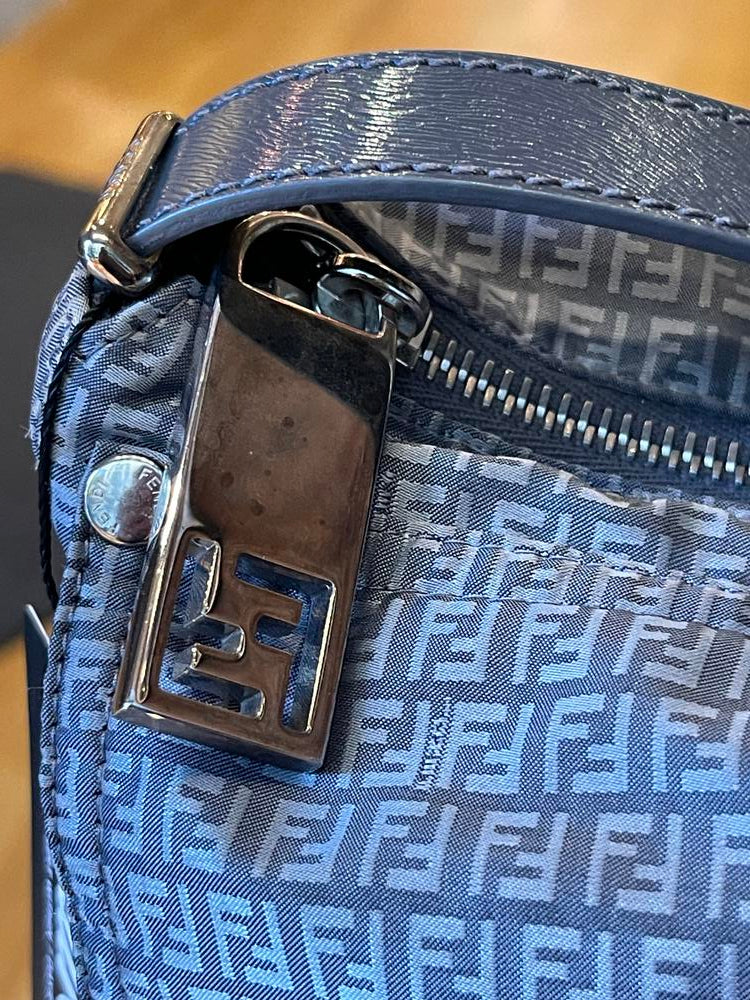 Fendi FF Grey Zip Mamma Baguette