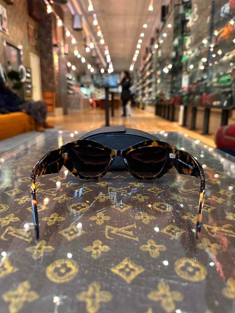 Prada Tortoiseshell Logo Cat-Eye Sunglasses