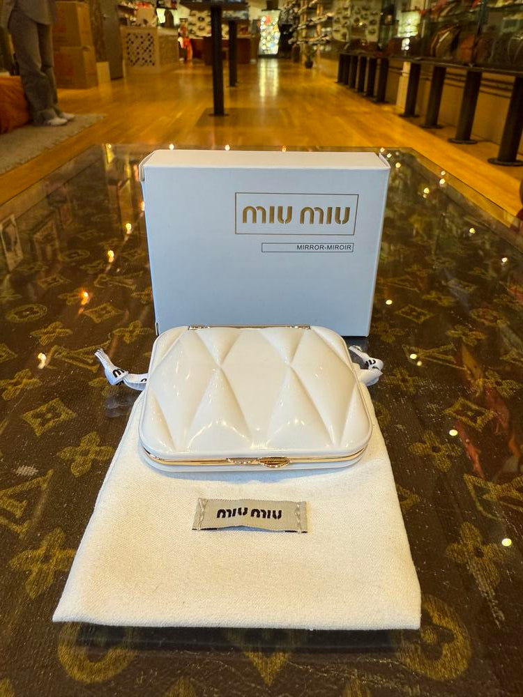 Miu Miu White Compact Mirror