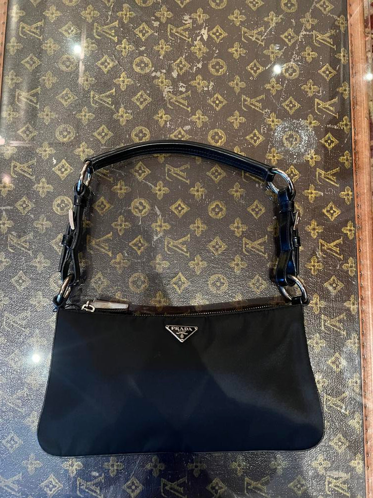 Prada Black Nylon/Leather Pochette