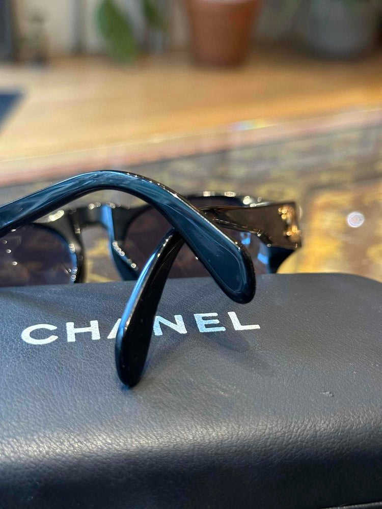 Chanel Spring Summer 1991 Runway Black Sunglasses