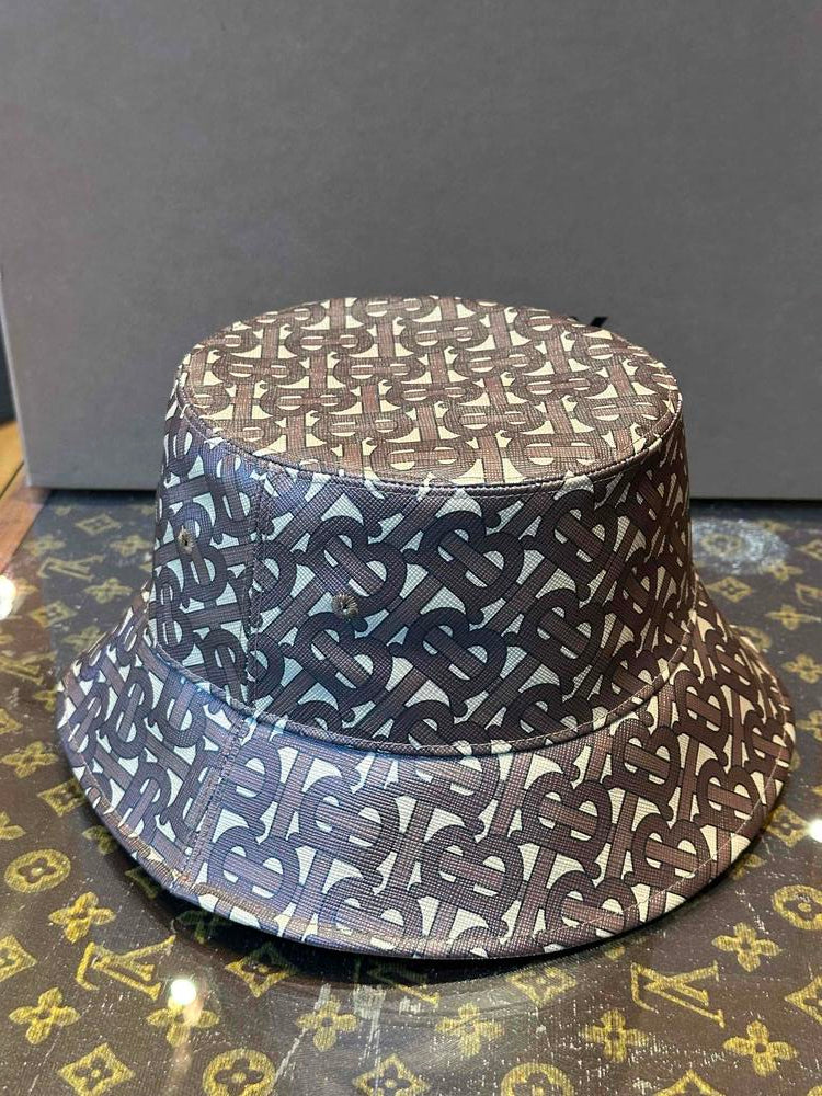 Burberry Monogram Print Bucket Hat Brown (No Dust Bag)