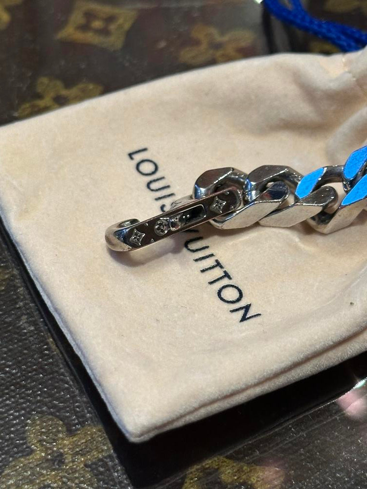 Louis Vuitton Silver Chain Logo Bracelet