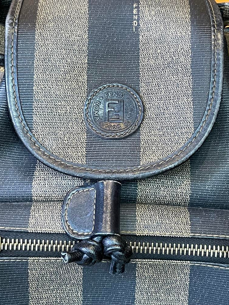 Fendi Striped Logo Leather Backpack