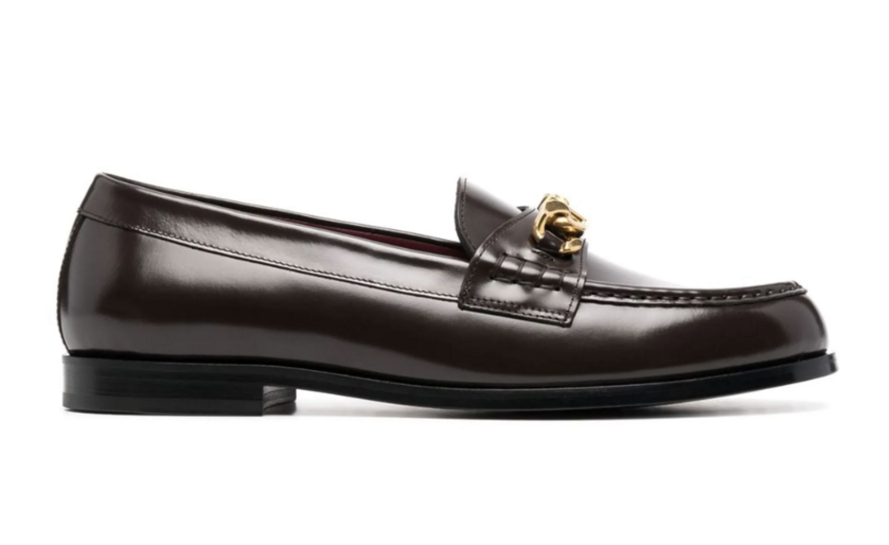 Valentino Garavani Gate Vlogo Leather Loafer Brown (US 11)