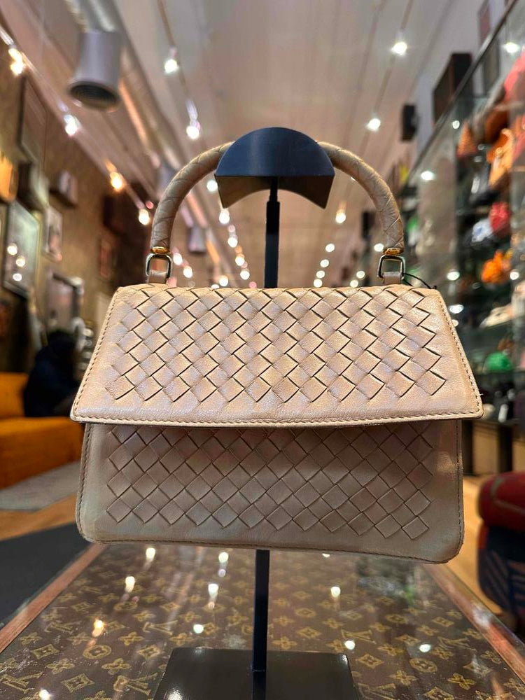 Bottega Veneta Intrecciato Handbag Tan