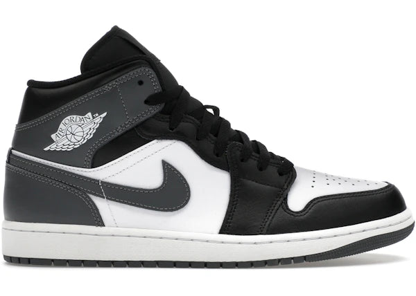 Jordan 1 Mid Black White Iron Grey