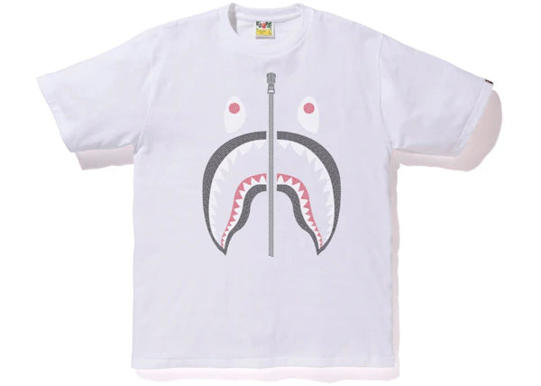 BAPE Embroidery Style Shark Tee White