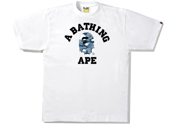 BAPE Stripe ABC Camo College Tee White/Navy