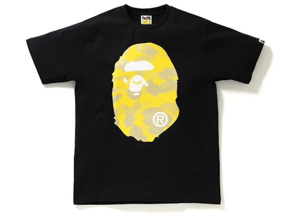 BAPE Reflection Camo Big Ape Head Tee Black/Yellow