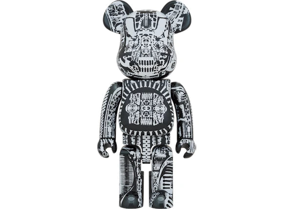 Bearbrick HR GIGER 1000% Black Chrome