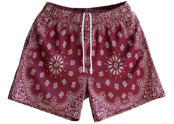 Bravest Studios Paisley Shorts Burgundy