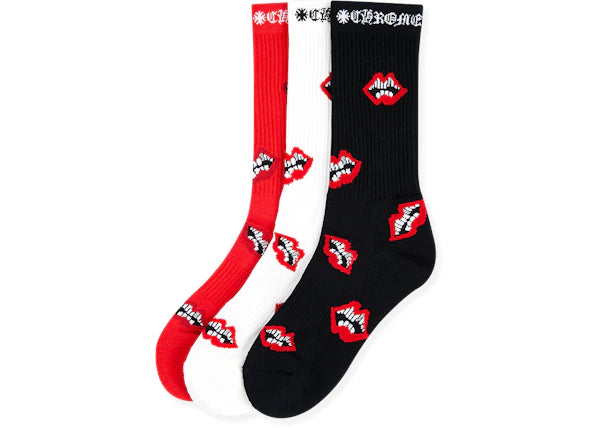 Chrome Hearts 3-Pack Chomper Socks Multicolor