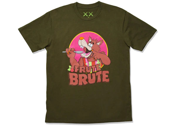 KAWS x Monsters Frute Brute T-shirt Olive