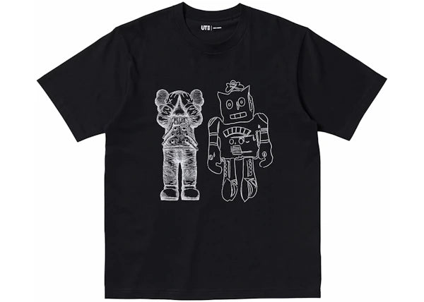 KAWS x Uniqlo Warhol Black Standing Figures Tee