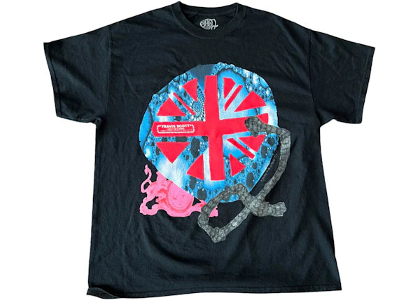 Travis Scott O2 Union jack T-shirt Black