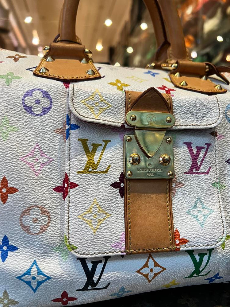 Louis Vuitton White Multi Murakami Speedy 30