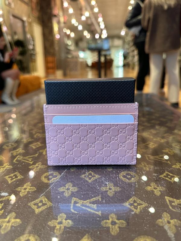 Gucci Card Case Microguccissima (5 Card Slot) Soft Pink