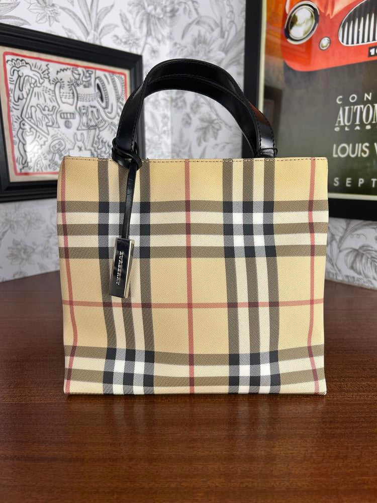 Burberry Nova Check Coated Canvas Handbag