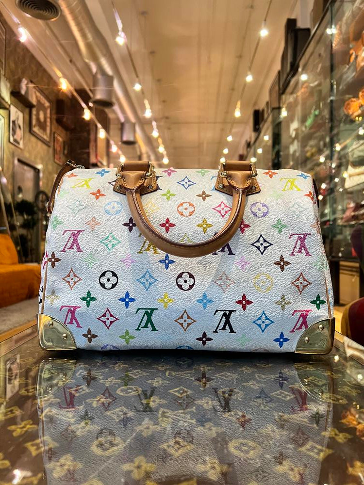 Louis Vuitton White Multi Murakami Speedy 30