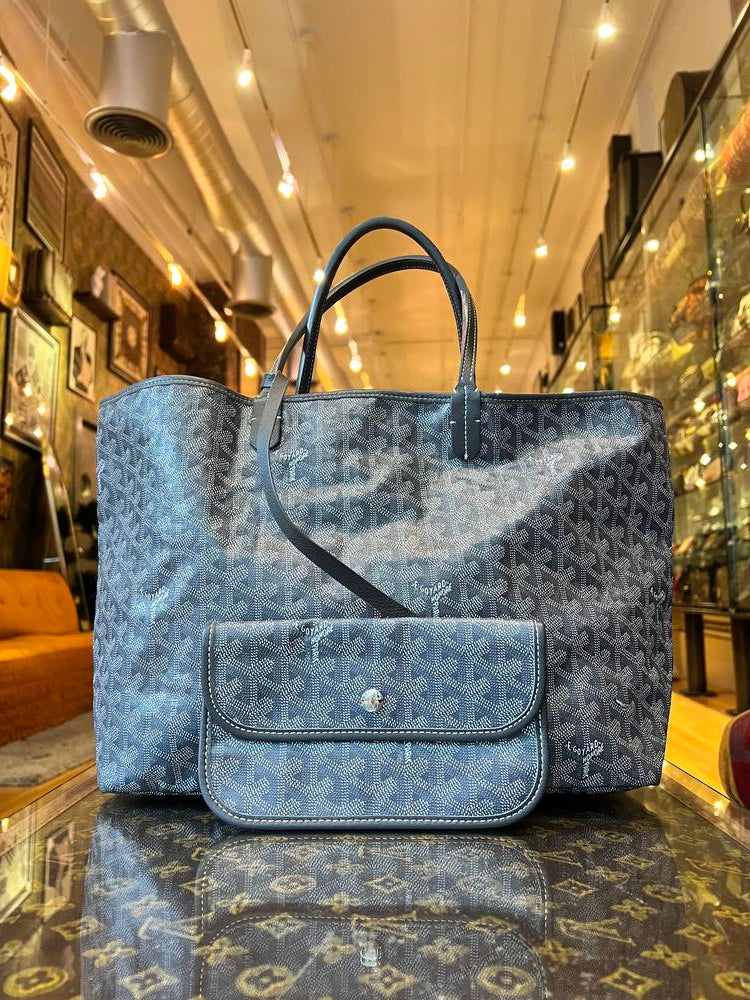 Goyard St. Louis PM Tote w/ Pouch Grey