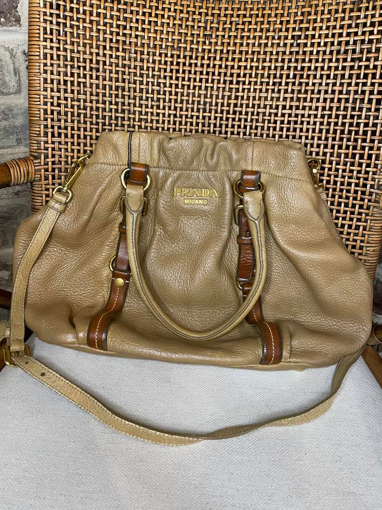 Prada Cervo Antik Beige Shoulder Bag